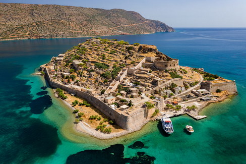 Aerial,View,Of,The,Leper,Colony,And,Former,Venetian,Fortress